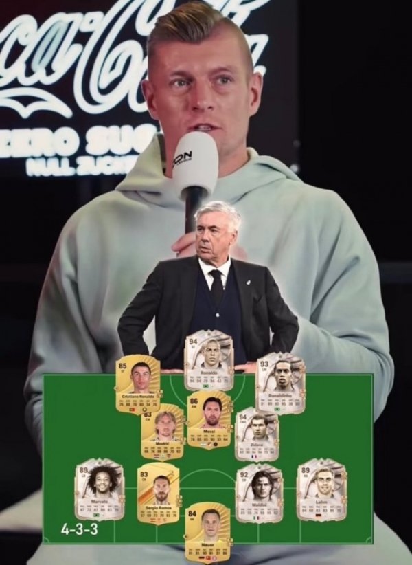 克罗斯评历史最好阵：梅罗上榜，诺伊尔、皆祖在列，安帅任主训诫